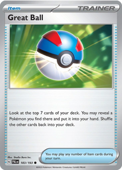 Great Ball z edície Paldea Evolved, karta č.183