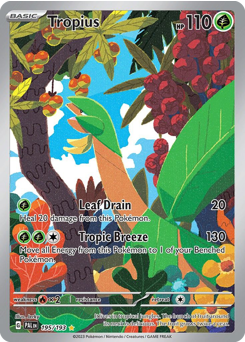 Tropius z edície Paldea Evolved, karta č.195