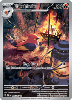 Fletchinder z edície Paldea Evolved, karta č.199