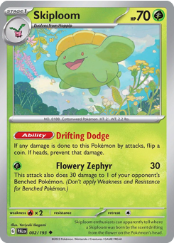 Skiploom z edície Paldea Evolved, karta č.2