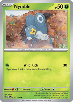 Nymble z edície Paldea Evolved, karta č.20