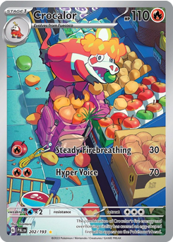 Crocalor z edície Paldea Evolved, karta č.202