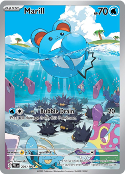Marill z edície Paldea Evolved, karta č.204