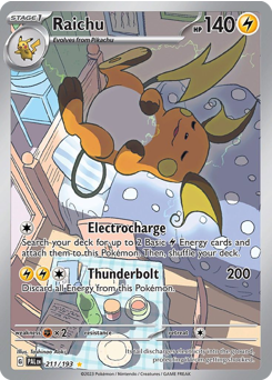 Raichu z edície Paldea Evolved, karta č.211
