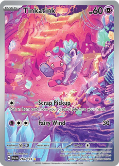 Tinkatink z edície Paldea Evolved, karta č.216