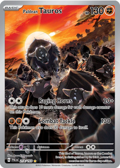 Paldean Tauros z edície Paldea Evolved, karta č.218