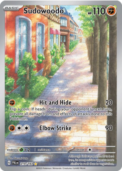 Sudowoodo z edície Paldea Evolved, karta č.219