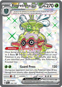 Forretress ex z edície Paldea Evolved, karta č.230