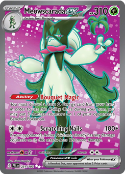 Meowscarada ex z edície Paldea Evolved, karta č.231
