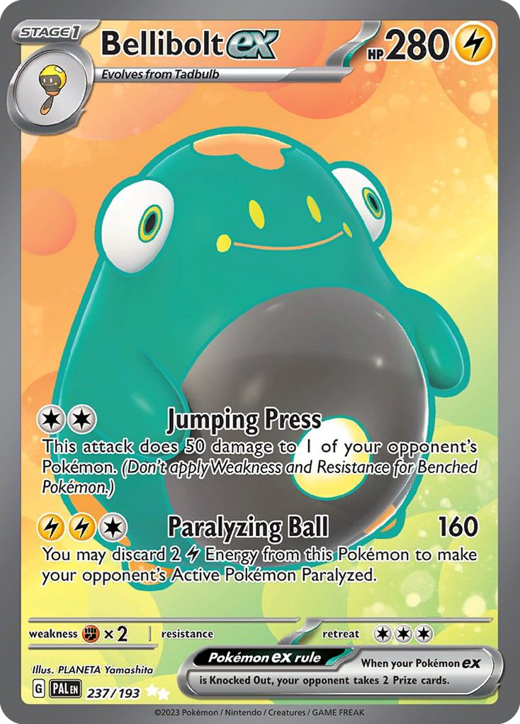 Bellibolt ex z edície Paldea Evolved, karta č.237