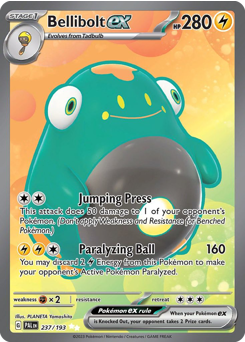 Bellibolt ex z edície Paldea Evolved, karta č.237