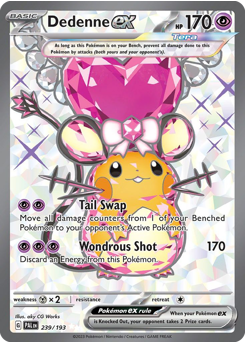 Dedenne ex z edície Paldea Evolved, karta č.239