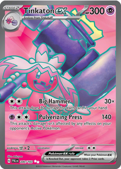 Tinkaton ex z edície Paldea Evolved, karta č.240