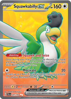 Squawkabilly ex z edície Paldea Evolved, karta č.247