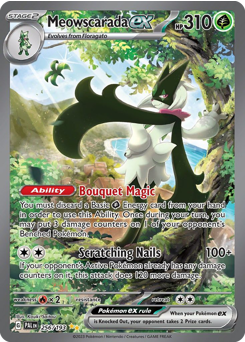 Meowscarada ex z edície Paldea Evolved, karta č.256