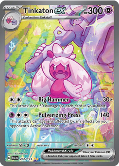 Tinkaton ex z edície Paldea Evolved, karta č.262
