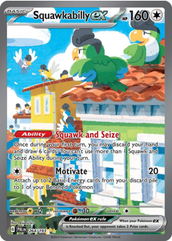 Squawkabilly ex z edície Paldea Evolved, karta č.264