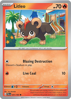 Litleo z edície Paldea Evolved, karta č.31
