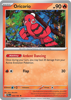 Oricorio z edície Paldea Evolved, karta č.33