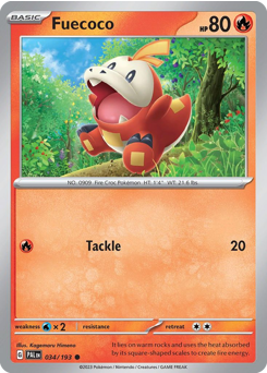 Fuecoco z edície Paldea Evolved, karta č.34