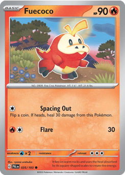 Fuecoco z edície Paldea Evolved, karta č.35