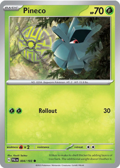 Pineco z edície Paldea Evolved, karta č.4