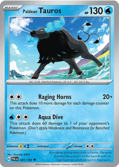 Paldean Tauros z edície Paldea Evolved, karta č.41