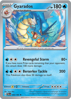 Gyarados z edície Paldea Evolved, karta č.43