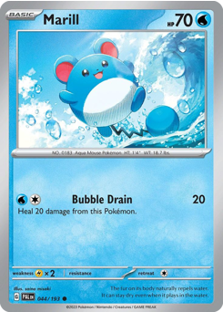 Marill z edície Paldea Evolved, karta č.44