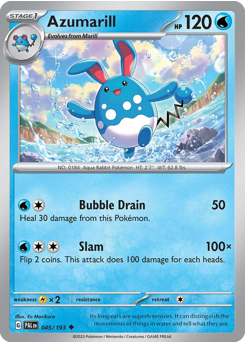 Azumarill z edície Paldea Evolved, karta č.45