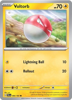 Voltorb z edície Paldea Evolved, karta č.66