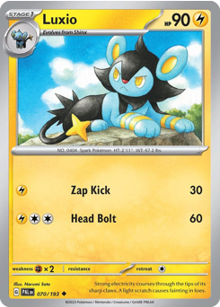 Luxio z edície Paldea Evolved, karta č.70