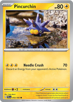 Pincurchin z edície Paldea Evolved, karta č.72