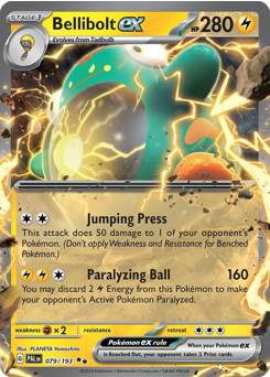 Bellibolt ex z edície Paldea Evolved, karta č.79