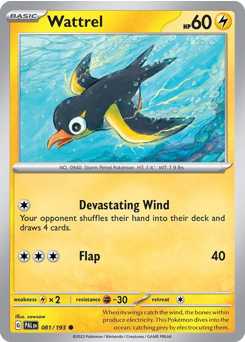 Wattrel z edície Paldea Evolved, karta č.81