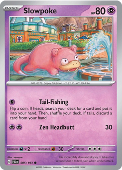 Slowpoke z edície Paldea Evolved, karta č.85