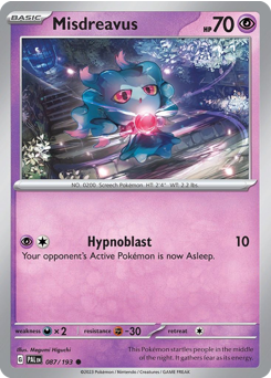 Misdreavus z edície Paldea Evolved, karta č.87