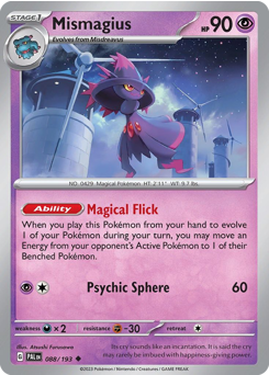 Mismagius z edície Paldea Evolved, karta č.88