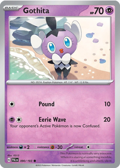 Gothita z edície Paldea Evolved, karta č.90