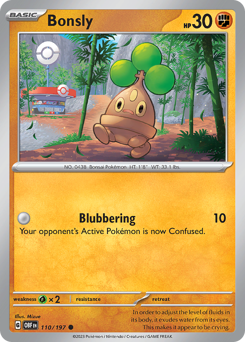 Bonsly z edície Obsidian Flames, karta č.110