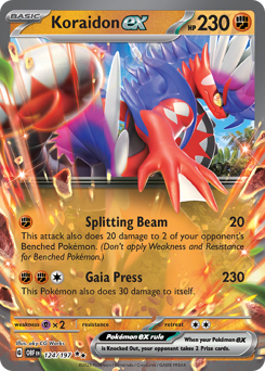 Koraidon ex z edície Obsidian Flames, karta č.124