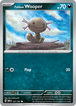 Paldean Wooper z edície Obsidian Flames, karta č.127
