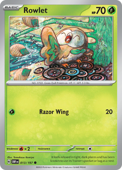 Rowlet z edície Obsidian Flames, karta č.13