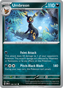Umbreon z edície Obsidian Flames, karta č.130