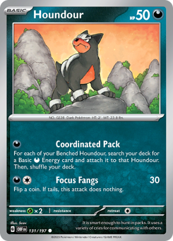 Houndour z edície Obsidian Flames, karta č.131