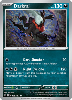 Darkrai z edície Obsidian Flames, karta č.136