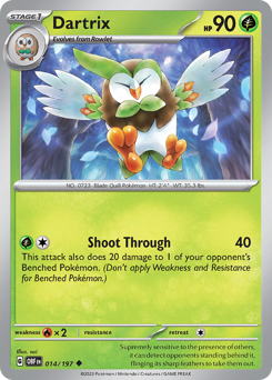 Dartrix z edície Obsidian Flames, karta č.14