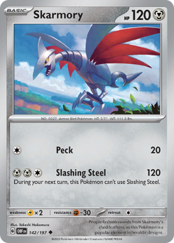 Skarmory z edície Obsidian Flames, karta č.142