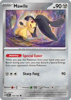 Mawile z edície Obsidian Flames, karta č.143