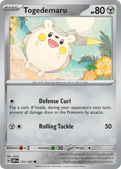 Togedemaru z edície Obsidian Flames, karta č.151
